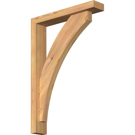 Thorton Block Smooth Bracket W/ Offset Brace, Western Red Cedar, 3 1/2W X 18D X 26H